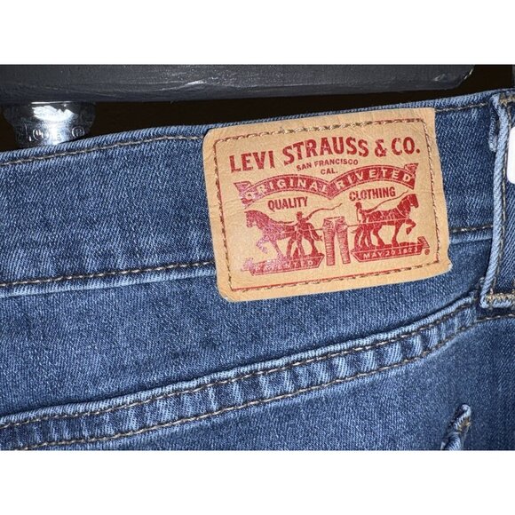 Levis 524 Bootcut Jeans Women 29 30X31 Blue Denim Stretch Low Rise - Picture 7 of 9
